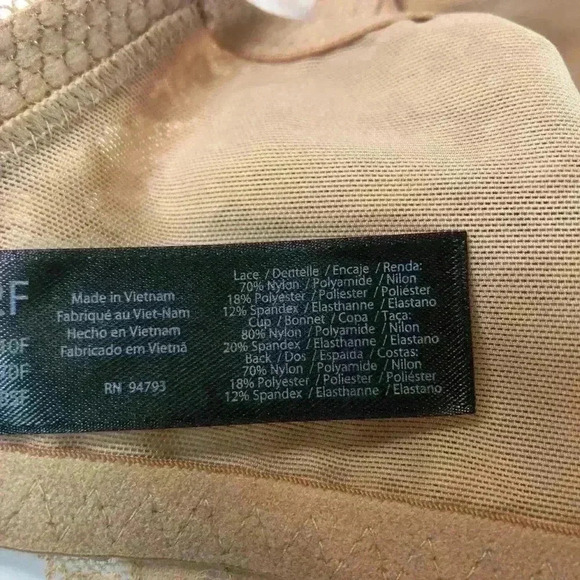 Dominique Women’s Beige Lace Minimizer Underwire Bra Adjustable Straps Size 32F - Picture 6 of 9